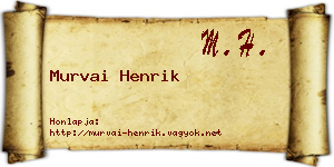 Murvai Henrik névjegykártya